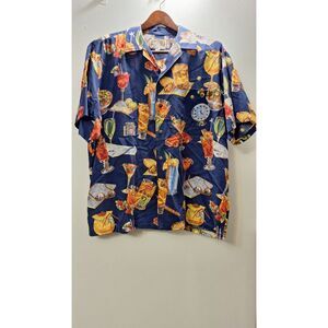 KALAHEO Hawaiian Button‎ Front Men's Mixed Drinks Bartender Cocktail Martini XL